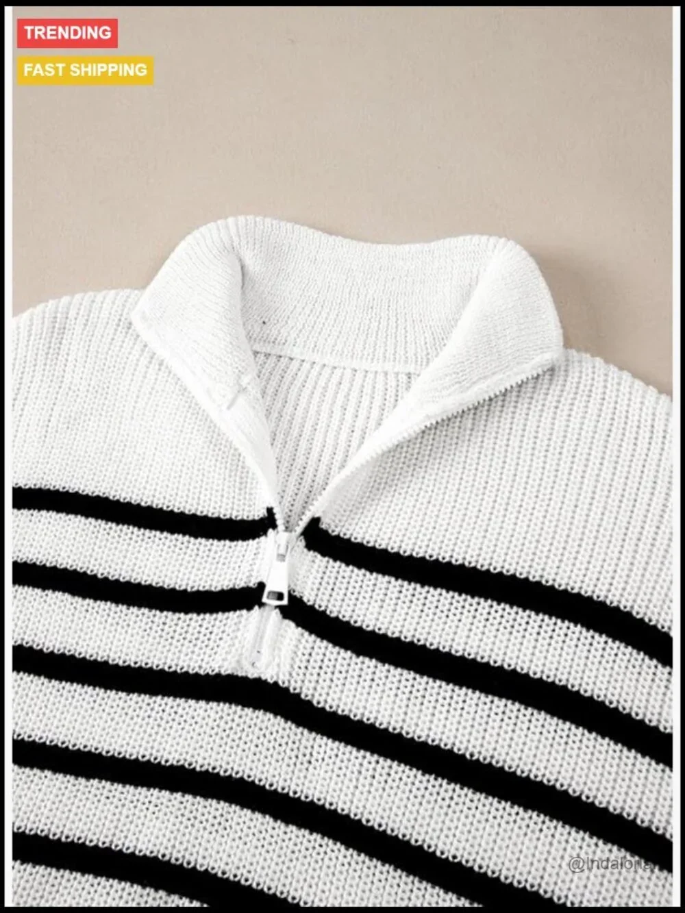 Women's Long Sleeve 1/4 Zip Pullover Sweater V Neck Dressy Casual Top